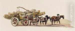 Horses Pulling A Log Wagon Horses Pulling A Log Wagon