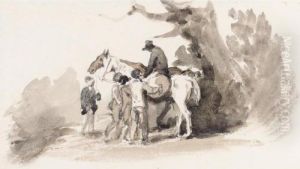 Young Boys Gathering Round A Horseman