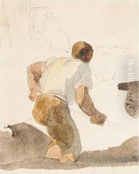 Study Of A Man Digging - view 1