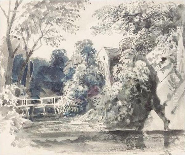 A Watermill In A Wooded River Landscape - view 1