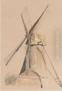 A Fen-draining Windmill by Peter de Wint