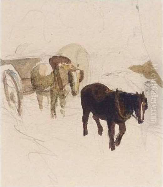 Horses Pulling A Wagon - view 1