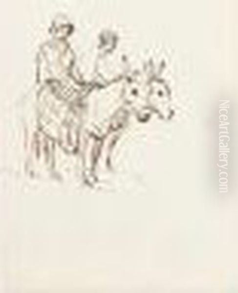 Children Riding On Donkeys - view 1