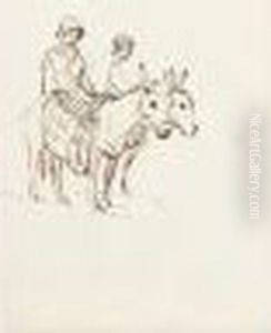Children Riding On Donkeys