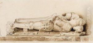 The Tomb Of A Knight And His Lady by Peter de Wint