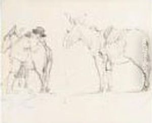 Study Of A Young Man And Donkeys by Peter de Wint
