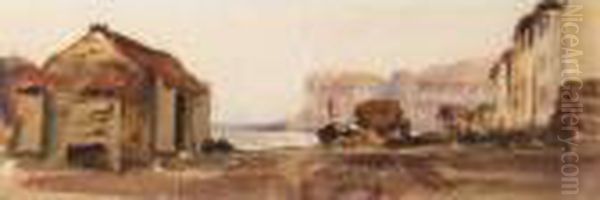 Cottages On The Beach, Cliffs Beyond - view 1