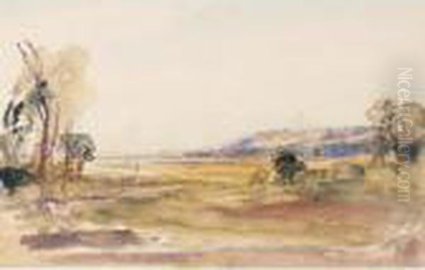 A Distant View Of Lincoln From The Banks Of The River Witham by Peter de Wint