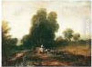 Landscape With Loggers By A Cart