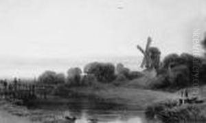 Moulin En Hollande. by Peter de Wint