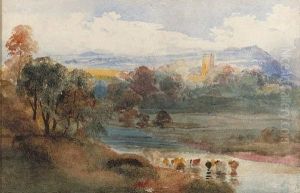 Great Mitton, Lancashire, From The Ribble, With Longridge Fellbeyond