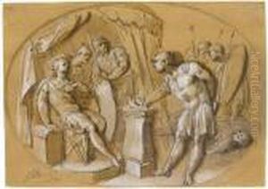 Mutius Scaevola Proves His Bravery by Jacob de Wit