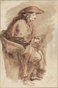 Edelmann Mit Dreispitz, Auf Einem Stuhl Sitzend, Nach Rechts by Jacob de Wit