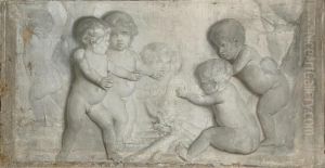 Putti Disporting, En Grisaille by Jacob de Wit