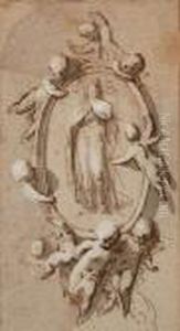 Maria Assunta Von Acht Putti Getragen by Jacob de Wit