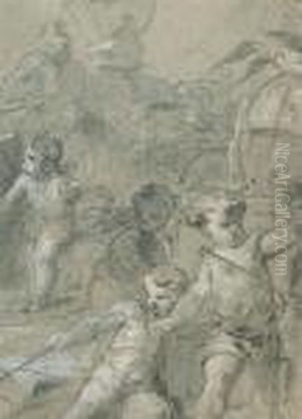 Triumphal Procession With Putti Playing Musical Instruments, Elephants And Dromedaries. - view 1