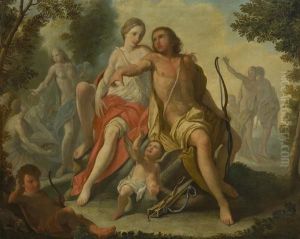 Paesaggio Con Apollo E Diana, Eros, Amorino E Figure