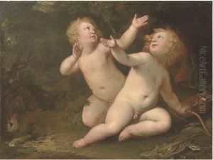 Putti Disporting In A Landscape