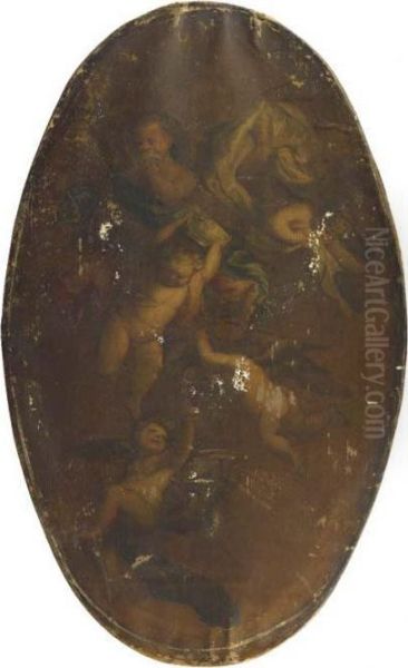 Putti Disporting With Wanli Kraak Porcelein Bowls - view 1
