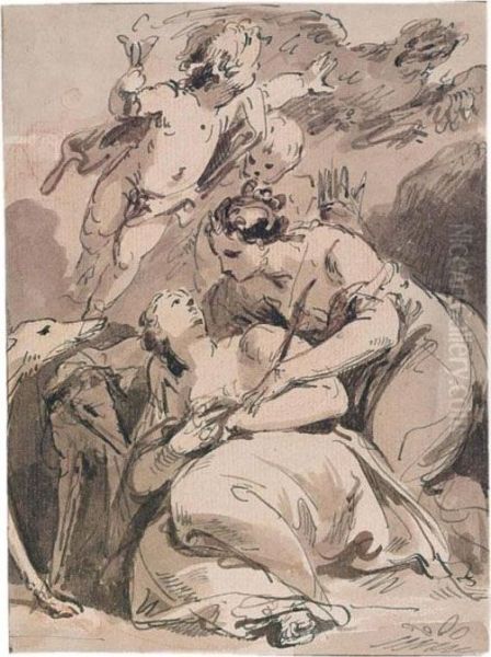 Diana, A Nymph And Putti - view 1