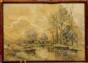 Polderlandschap Met Boerderijen by Willem de Zwart