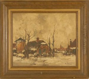 Winter Landscape With Town by Willem de Zwart