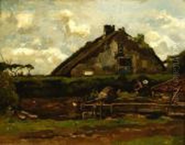 A Man And Woman In Front Ofa Farm - view 1