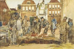 Varkensmarkt: At The Pig-market by Willem de Zwart