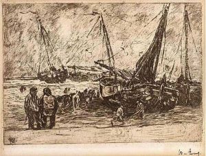 Vissersboten by Willem de Zwart