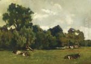 Landschap Bij Loosduinen: Cows In A Meadow By Loosduinen Landschap Bij Loosduinen: Cows In A Meadow By Loosduinen