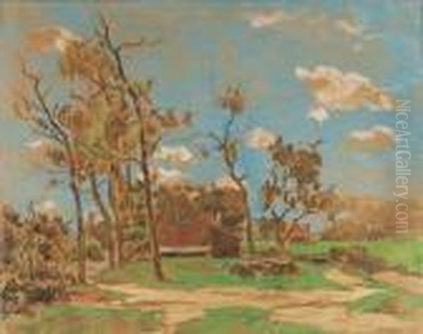 A Farm Among Trees In A Landscape - view 1