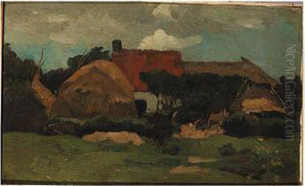 A Farm And A Hay-stack In A Landscape - view 1