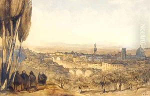 View of Florence from the Basilico, San Miniato al Monte, Monte Cruce by Edward Lear