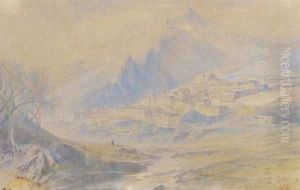 Corte, Corsica by Edward Lear