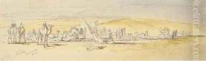 Encampment Gebel Alaka, near Suez, Egypt by Edward Lear