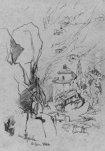 Near Pogerola by Edward Lear