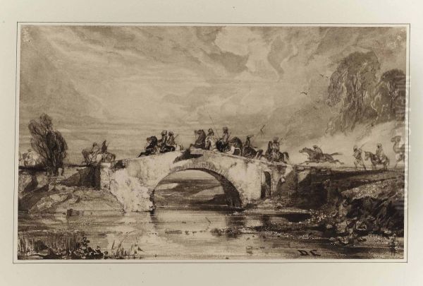 A Troop Of Oriental Cavalry Crossing A Bridge - view 1