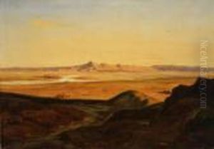 North African Landscape With Roman Ruins by Alexandre Gabriel Decamps