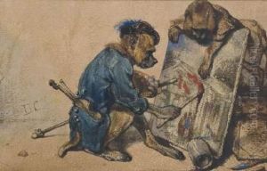 Le Singe Peintre by Alexandre Gabriel Decamps