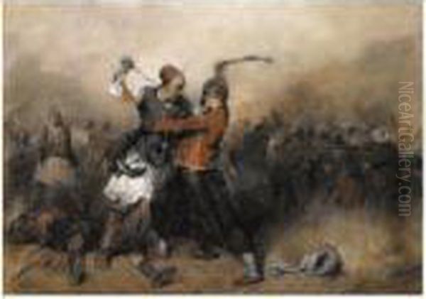 Battle Between A Greek And A Turk - view 1