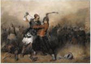 Battle Between A Greek And A Turk by Alexandre Gabriel Decamps