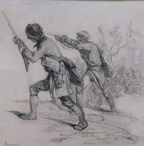 "chasse En Plaine" by Alexandre Gabriel Decamps