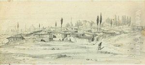 Vue D'une Ville En Turquie by Alexandre Gabriel Decamps