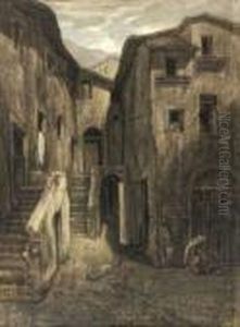Vue D'une Ville Mediterraneenne by Alexandre Gabriel Decamps