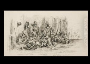 Guerriers Arabe Au Repos by Alexandre Gabriel Decamps