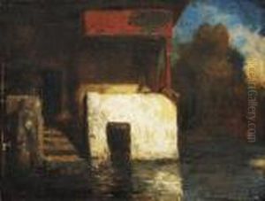Pavillon Au Bord De L'eau by Alexandre Gabriel Decamps