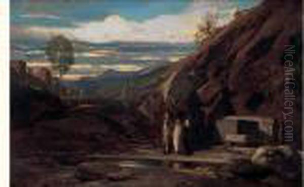 Porteuses D'eau Au Crepuscule. - view 1