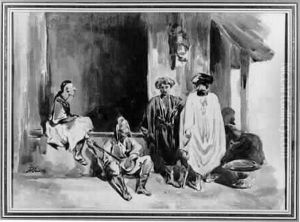 Personnages Turcs Pres D'une Maison Personnages Turcs Pres D'une Maison