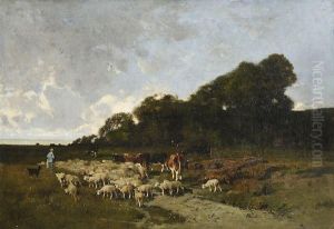 Moutons Et Vaches En Pature