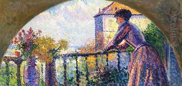 Paris, Rue Cortot, Madame Luce on the Balcony - view 1